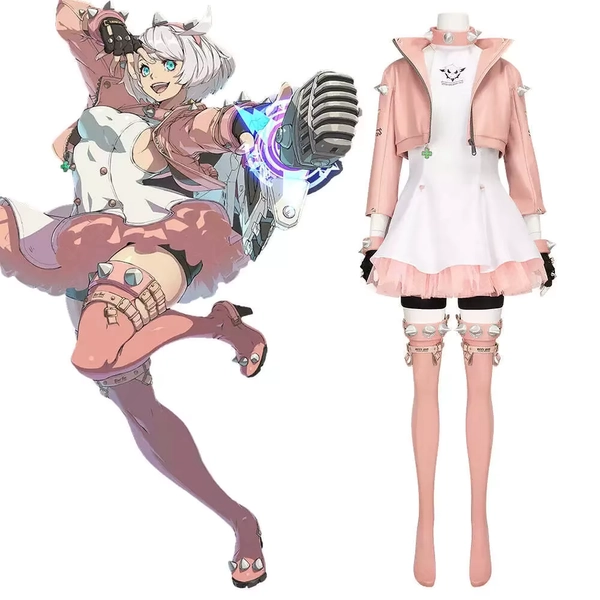 Game GGST Elphelt Valentine Cosplay Costume Women Uniform Dress with Coat Accessories Halloween Party Outfits - AliExpress 