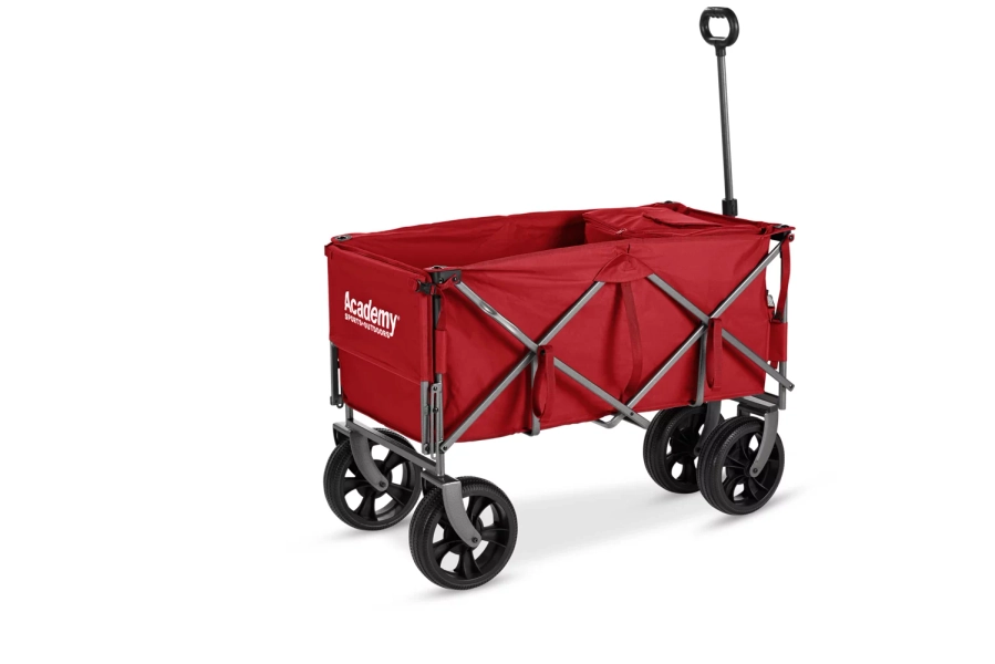 Academy Sports + Outdoors XL Folding Wagon with Tailgate and Strap Team Red