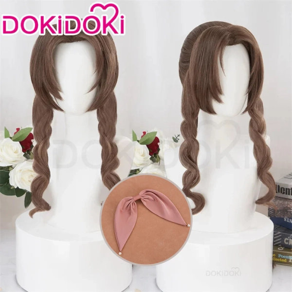 【Ready For Ship】DokiDoki Game Aeriith Cosplay Wig / Headwear Women Blonde Hair Aeriith Gaiinsborough