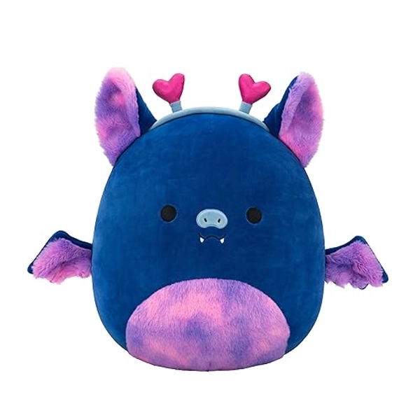 Squishmallows Original 14in Milan The Navy Blue Fruit Bat with Heart Headband – Official Jazwares Plush (Large)