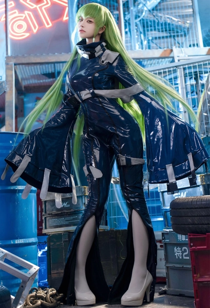 Code Giasu C.C. Cosplay Kostüm Bandage Anzug Overall mit Nackenband