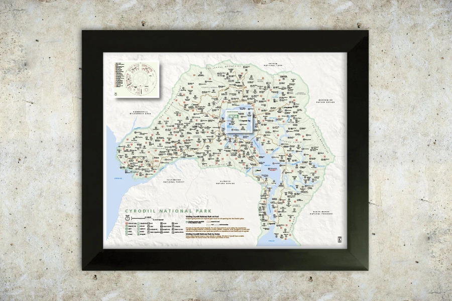Cyrodiil Map (Oblivion) National Park Style 16x20 Poster