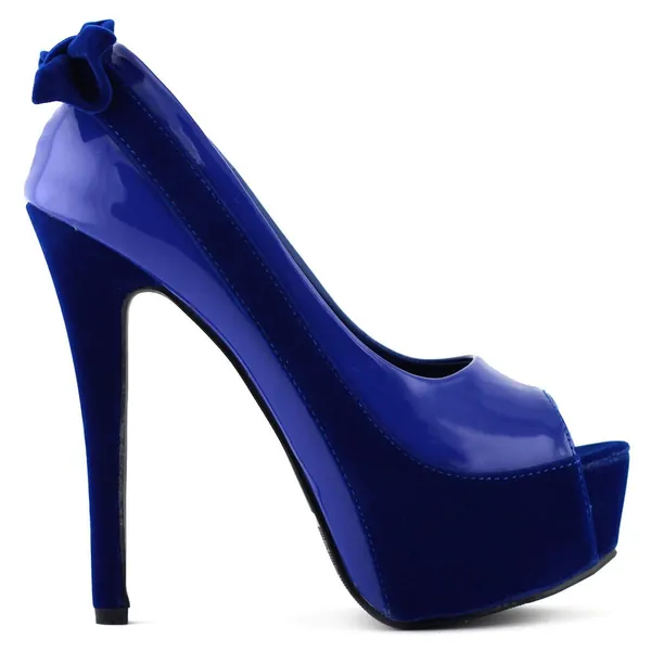 SHOW STORY Sexy Two Tone Peeptoe Bow Stiletto Platform High Heels Pumps,LF40501