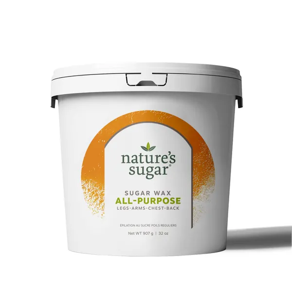 Nature's Sugar WaxSugaring Paste for Legs, Back, Arms, Chest. All-Natural Hair Removal for Women and Men. All skin types. Vegan. Cruelty-Free. (1-Pack All-Purpose)
