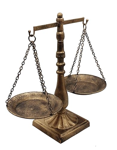 Vintage Style Metal Libra Jewelry Display Tray Cosmetic Organizer Storage, Bronze - Bronze - 4.3" x 4.3" x 12"