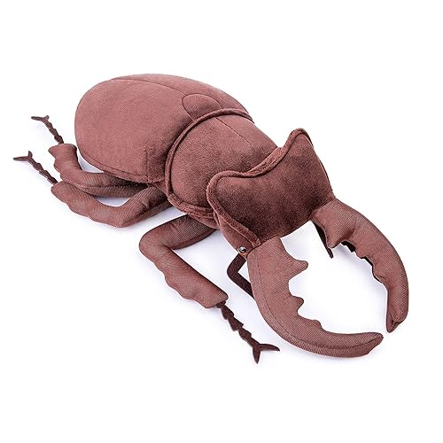 Tiny Heart Simulation Stag Beetles Plush Toy, Super Cute Soft Realistic Plush Stuffed Insect Animal Doll Figures for Home Decor Fun Kids Birthday Gifts