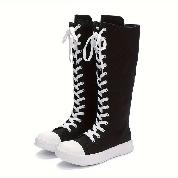 Breathable Comfortable High-Top Sneakers - Women's Casual Lace-Up Shoes with Side Zipper for All Seasons, Leisure Style