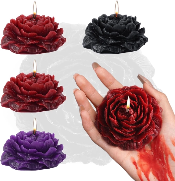 WEILAOK Low Temp Candle, Romantic Rose Flower Candles Set, Candles... 