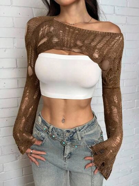 Transparent Cropped Pullover
