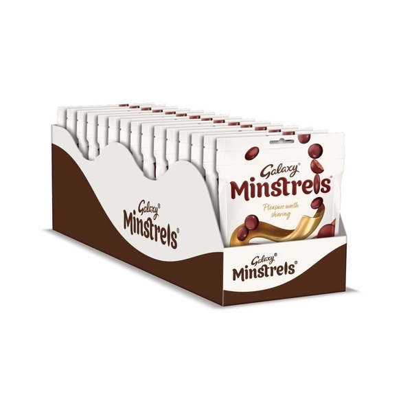 Galaxy Minstrels Chocolate Crisp Shells - 15 Bags of 125g Each