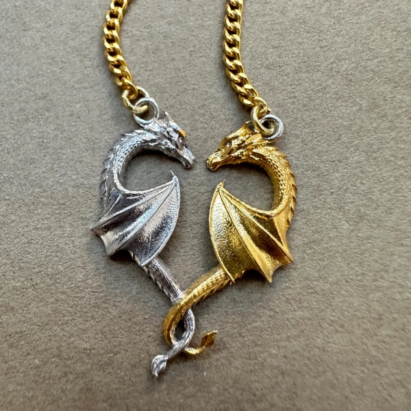 Dragon Necklace, 925 Sterling Silver Twin Dragons Heart Shaped Pendant, Heart Symbol of Love,dragon Pendant, Animal Necklace, Christmas Gift - Etsy UK