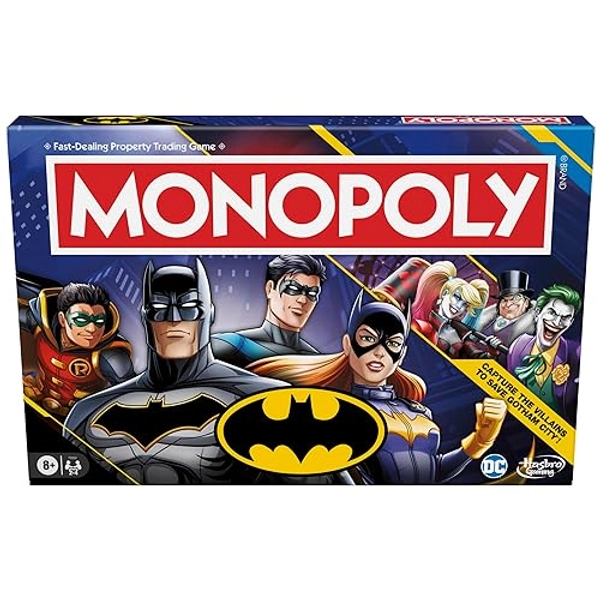 Monopoly Batman Edition Board Game | Monopoly Game for Batman Fans | Ages 8 and Up | 2 to 4 Players | Family Games | Strategy Games for Kids and Adults (Amazon Exclusive)