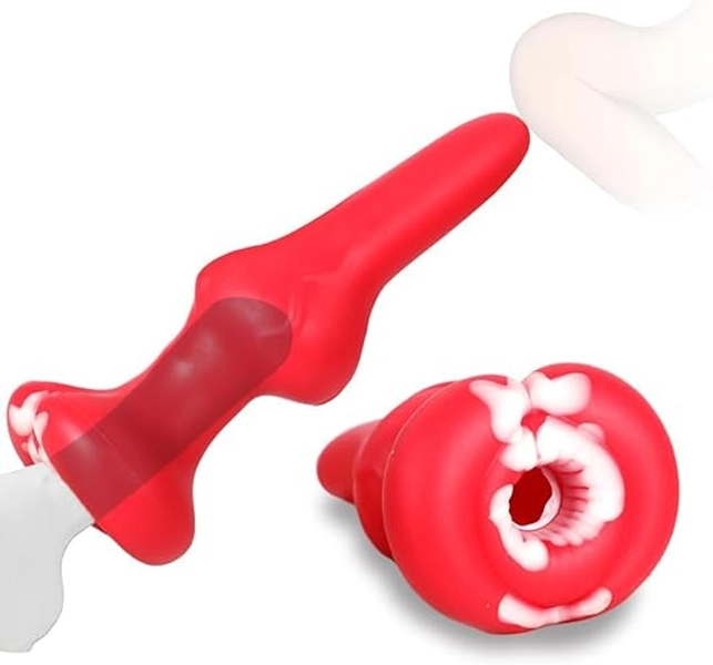 Gienocy Male Masturbator Adult Silicone Anal Plug Dildo Sleeve, Penis Extender Enlarger, G-spot Stimulator, Functional Anal Device Prostate Massage Dilation Hollow Tunnel for Gay Men Couple Sex Toys