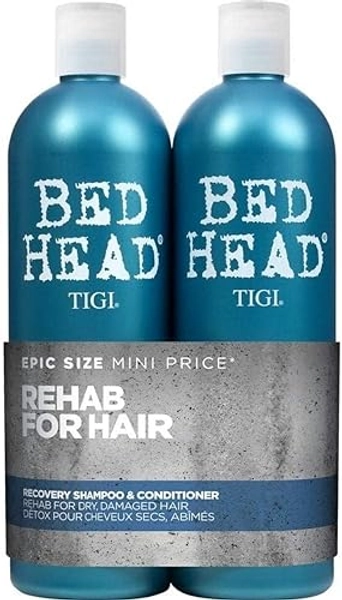 Bed Head by TIGI | Recovery Shampoo and Conditioner Set | Professional Moisturising Hair Repair Treatment | Ideal For Dry And Damaged Hair | 750 ml ( Pack of 2)