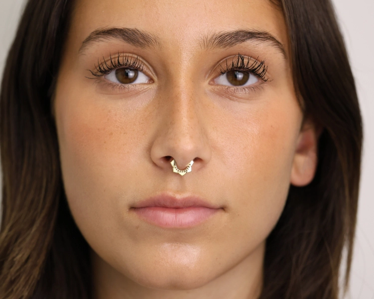 Flower Septum Hoop Earring, Nose Ring, Conch Hoop, Hoop Earring, 16G/18G Clicker Hoops • Daith Ring • Tragus Hoop • Rook Hoop