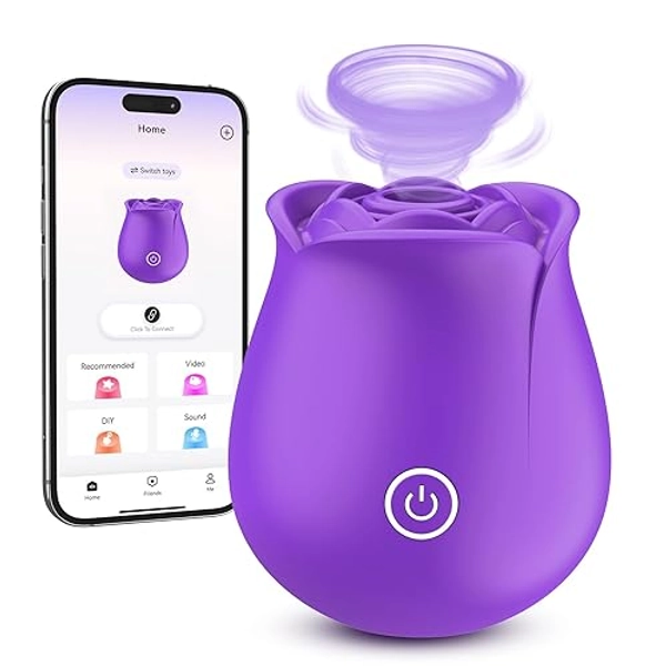 Neworld Sucking Sex Toys Vibrators-Rose Sex Vibrator Stimulator with 6 Suction & Vibrating Modes, Dildo Clitoral Nipple G Spot Vibrators, Adult Sucking Sex Toys for Woman Couples & Games Sex Machine