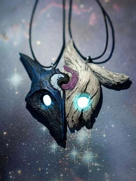 1pc Creative Sheep & Wolf Design Yin Yang Style Pendant Necklace, Fashionable And Personalized For Both Men And Women