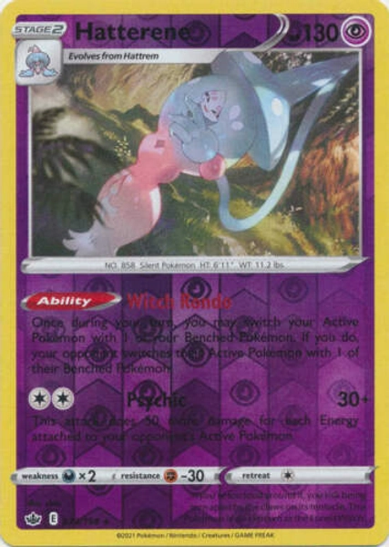 Pokemon - Hatterene - 073/198 - Reverse Holo Rare - Chilling Reign - NM/M - New