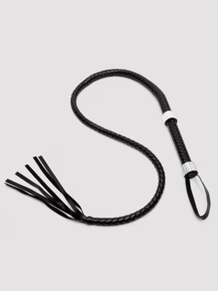 Leg Avenue Faux Leather Diamante Handle Whip