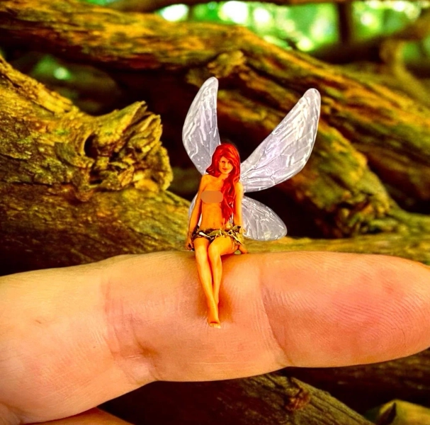 30mm Suzette - Hand Painted 3D Printed Miniature Fairy Figurine - Cheeky Hand Crafted Design