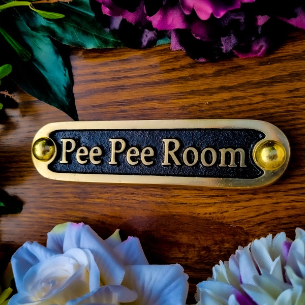 Pee Pee Room Door Sign