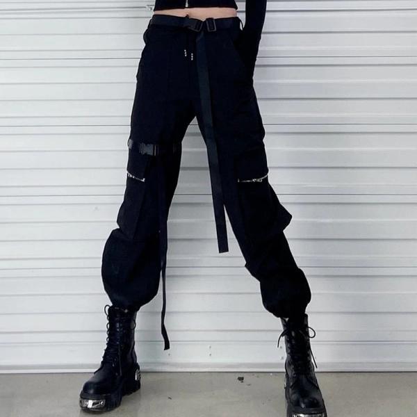 'Figured Out' Casual Baggy Pants - Black / S