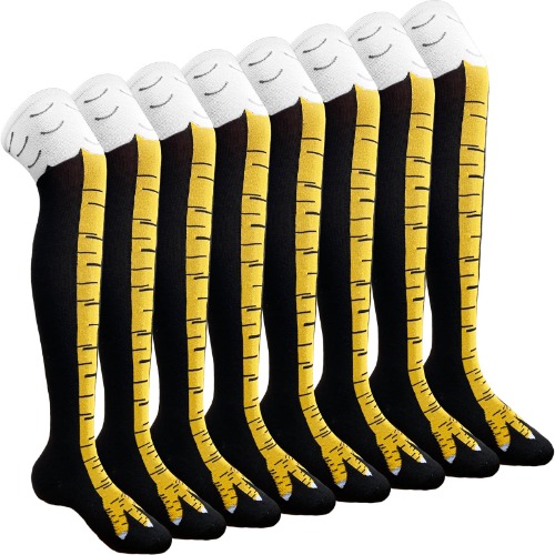 4 pares de calcetines divertidos de pollo, calcetines de pavo hasta la rodilla, calcetines de pata de animal 3D, regalos divertidos para fiesta de cumpleaños, Acción de Gracias y Navidad,