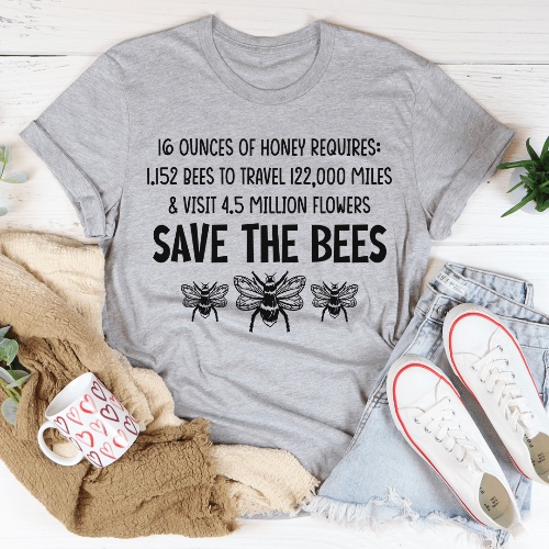 Save The Bees Tee - Athletic Heather / 2XL