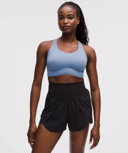 lululemon Go Further Bra with Support Code Technology *High Impact, C/D Cup - Washed Denim - S