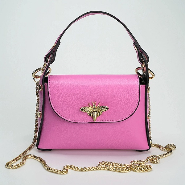 Geantă Piele Naturală Roz Barbie-ELC15