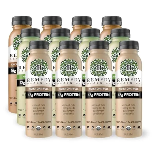 Remedy Organics Protein Variety 12-Pack | Plant Based Protein Shakes, Ready to Drink | USDA Organic, Gluten Free, Dairy Free, Soy Free