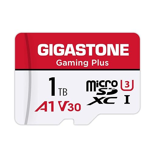 GIGASTONE 1TB Gaming Plus Series Memory Card Speed Up to 150/120MB/s for Nintendo-Switch, Steam Deck, 4K Video A1 V30 U3 MicroSDXC with SD Adapter - 1TB