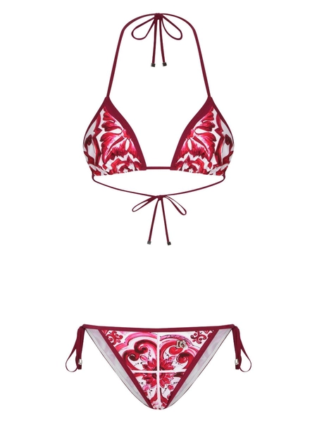 Majolica-print bikini