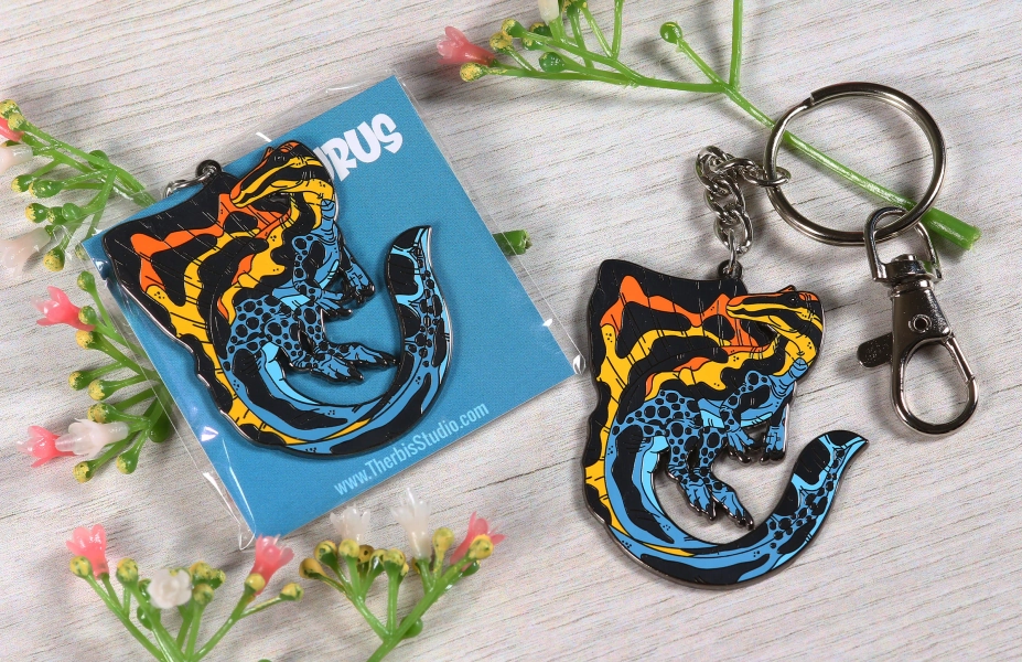 Spinosaurus  I  Hard Enamel Keychain  I  Metal  I  Dinosaur Keychain
