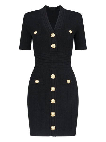 Balmain Button Embellished Knitted Dress