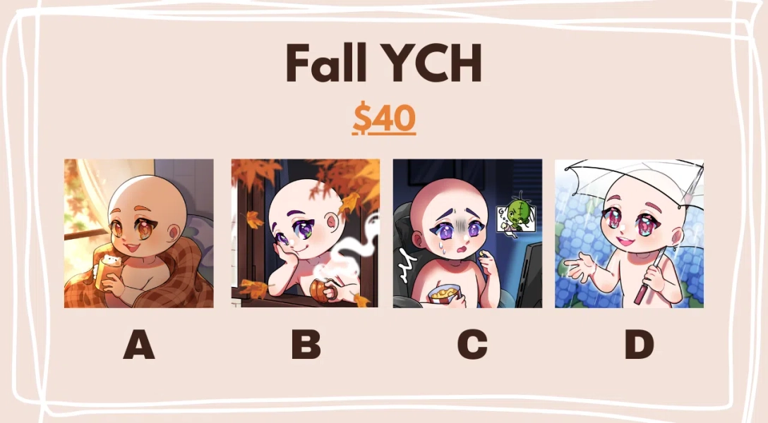 Fall YCH  by AriaGrey (@AriaGrey)
