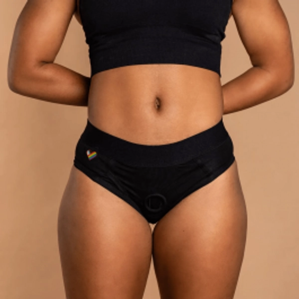 Brief 2X-3X - Underwear Strap-On Harness and Packer - Black