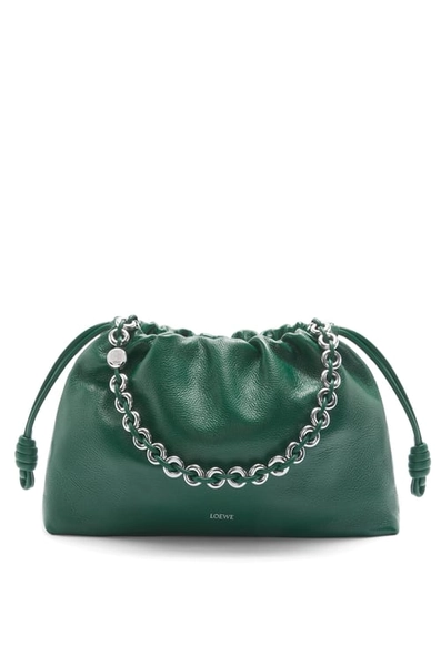 Large Flamenco purse in deerskin Evergreen - LOEWE