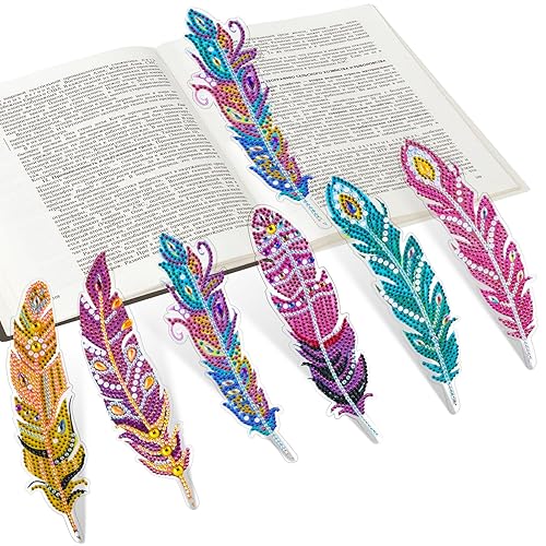 YiConfety Diamond Art Kits for Kids, Diamond Art for Kids Christmas Gift, Gem Art Kits for Girls Birthday Gift, Arts and Crafts for Kids Ages 6 8 10 - Multicolored Feather