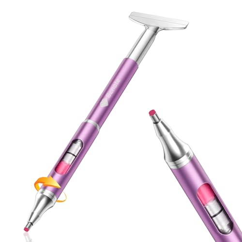 Benote Diamond Art Painting Pen Refillable Wax, Diamond Paint Accessories Refillable Wax Pen Self-Stick Drill Pens with Metal Correction Plate for Art DIY Craft - B18 - Refillable Wax