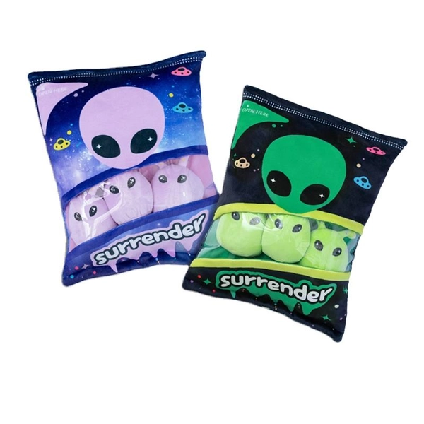 Adorable Green Alien Plush Pillow