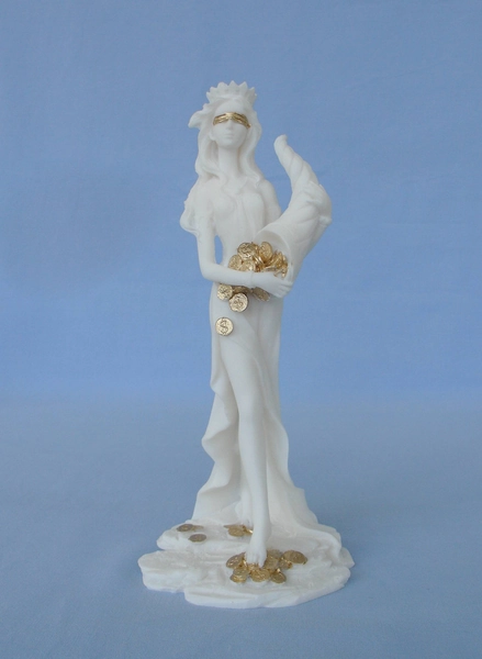 Tyche statue Goddess of Fortune made of Alabaster 13cm white
