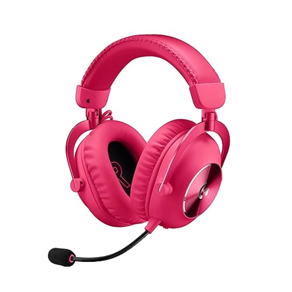 Logitech G Pro X 2 Lightspeed Casque Audio Bluetooth, Micro-Casque détachable, Enceinte graphène 50 mm, DTS:X Casque 2.0—7.1 Surround, Bluetooth/USB/3,5 mm Aux, PC, PS5, PS4, Nintendo Switch - Rose