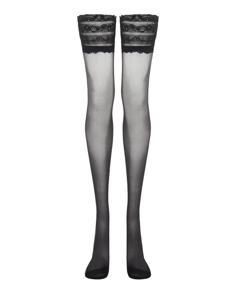 Neeve Hold Ups in Black/Black | By Agent Provocateur