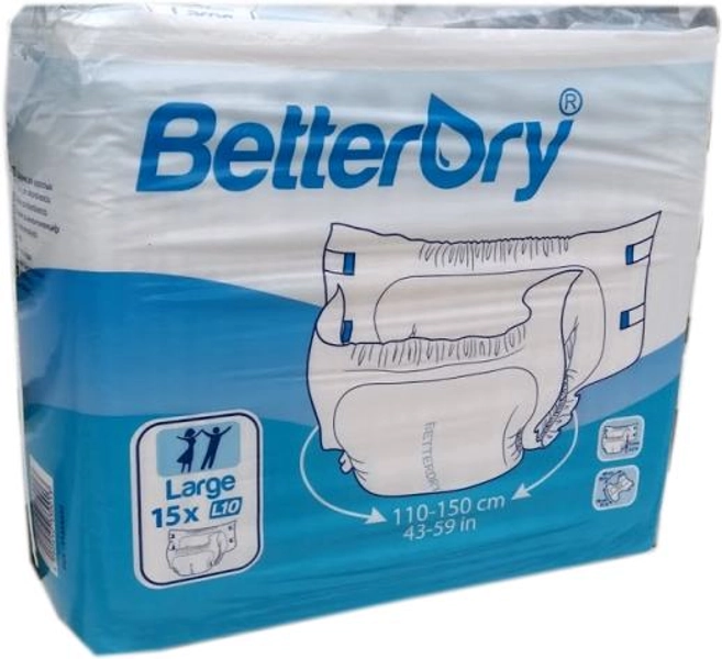 BetterDry Windelhose Large L10 Nacht weiss , 15er Packung 15.25.31.8224
