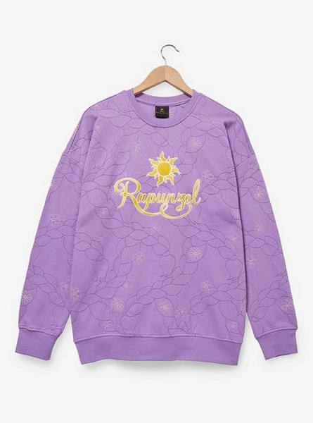 Disney Tangled Rapunzel Embroidered Floral Braid Crewneck - BoxLunch Exclusive | BoxLunch