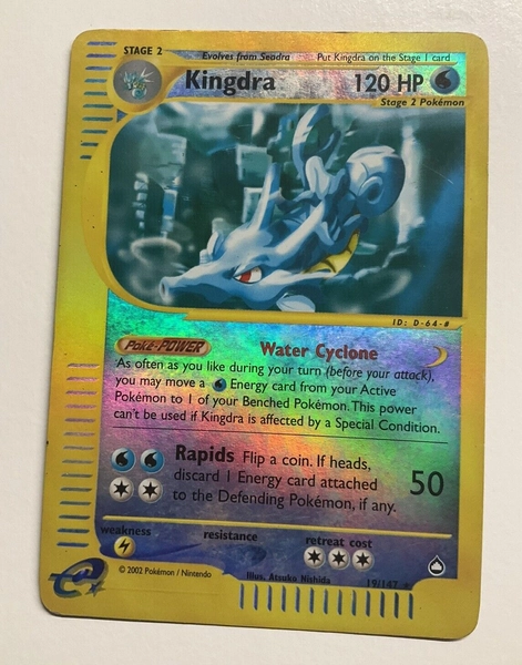 Kingdra Aquapolis H14/H32 Holo Rare Nintendo 2002 Pokemon Card HP