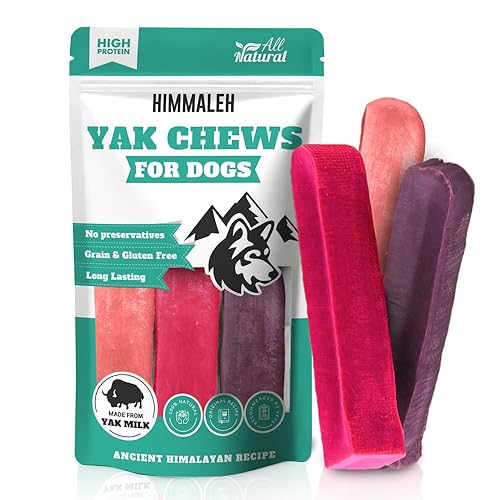 Himmaleh Yak Chews for Dogs Multipack Blueberry Strawberry Cranberry- Yak chews for dogs Medium (pack of 3) - Protein Rich Dog Chews Long Lasting Natural - yak milk dog chew - Himalayan dog chews