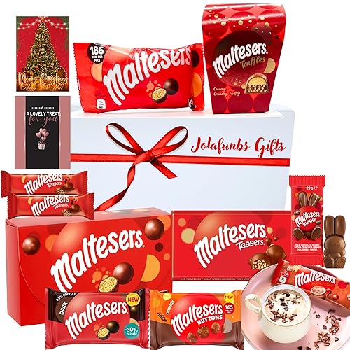 Maltesers Hamper Gifts Luxury Chocolate Selection Box Gift Set-Sweets Gift Box Includes Cards,Maltesers Truffles,Maltesers Teasers,Buttons&More.Perfect For Maltesers Chocolate Lovers
