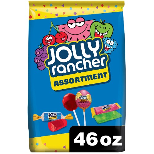 JOLLY RANCHER Assorted Fruit Flavored Mixed Hard, Individually Wrapped Candy Bulk Variety Bag, 46 oz